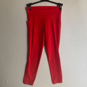 Athleta Salutation Stash 7/8 Tight Leggings w/ Pockets - Sz S (Red)